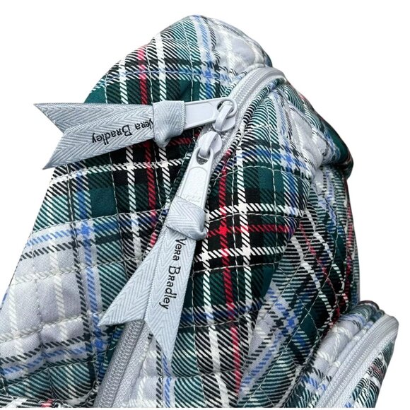 Vera Bradley Cotton Compact Backpack Snowy Plaid‎ Quilted 20L Machine Washable main image 10
